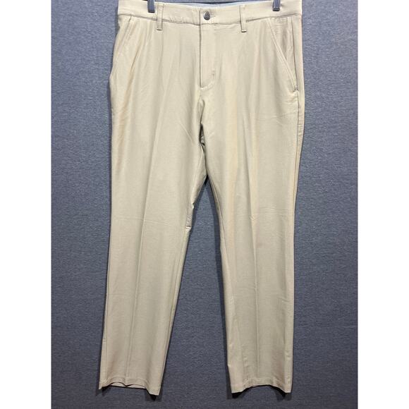Vintage Adidas Mens Golf Elastic Waist Pants Beige Size 32x32 Made in Vietnan - Picture 1 of 11